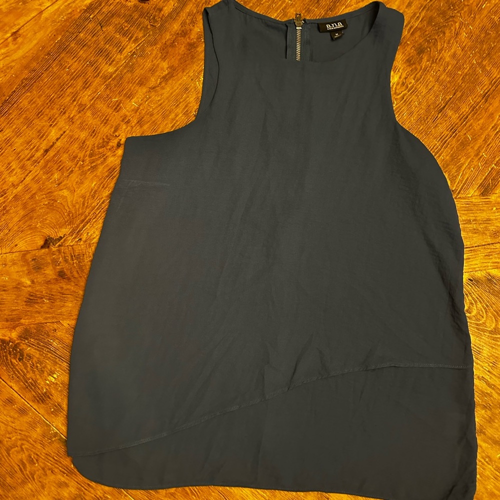 a.n.a Navy Top with Zipper Detail
